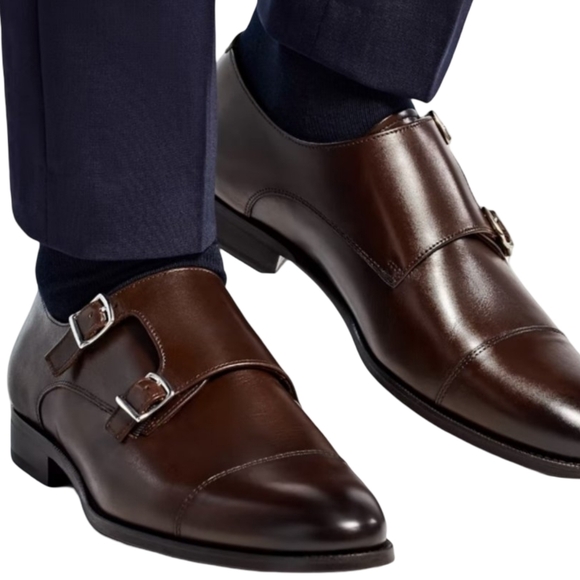 Broletto Other - Broletto Men's Double Monk Strap Dress Shoes Size 10.5 Burgundy Brown Leather